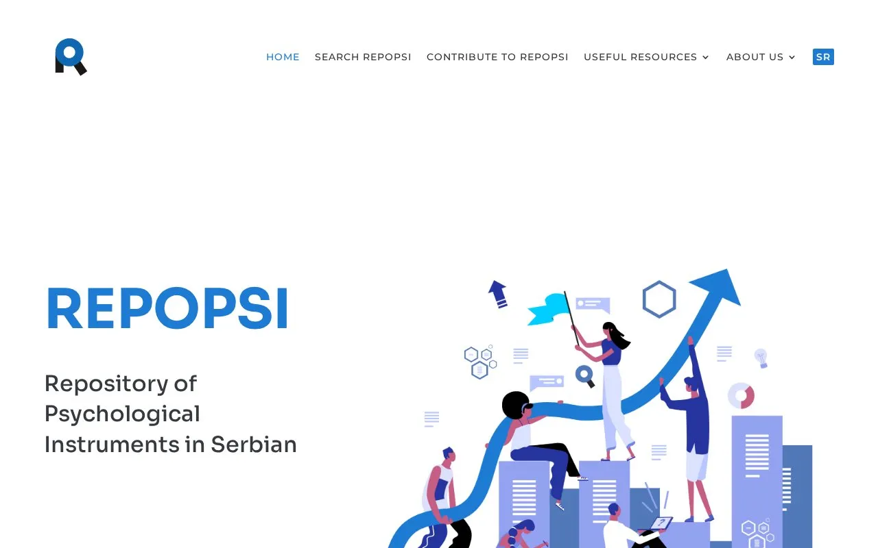 Repository of Psychological Instruments in Serbian homepage screenshot