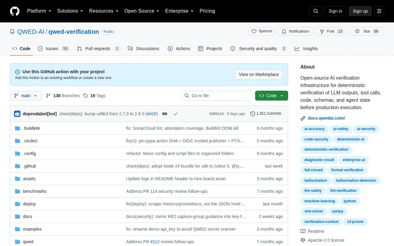 QWED homepage screenshot