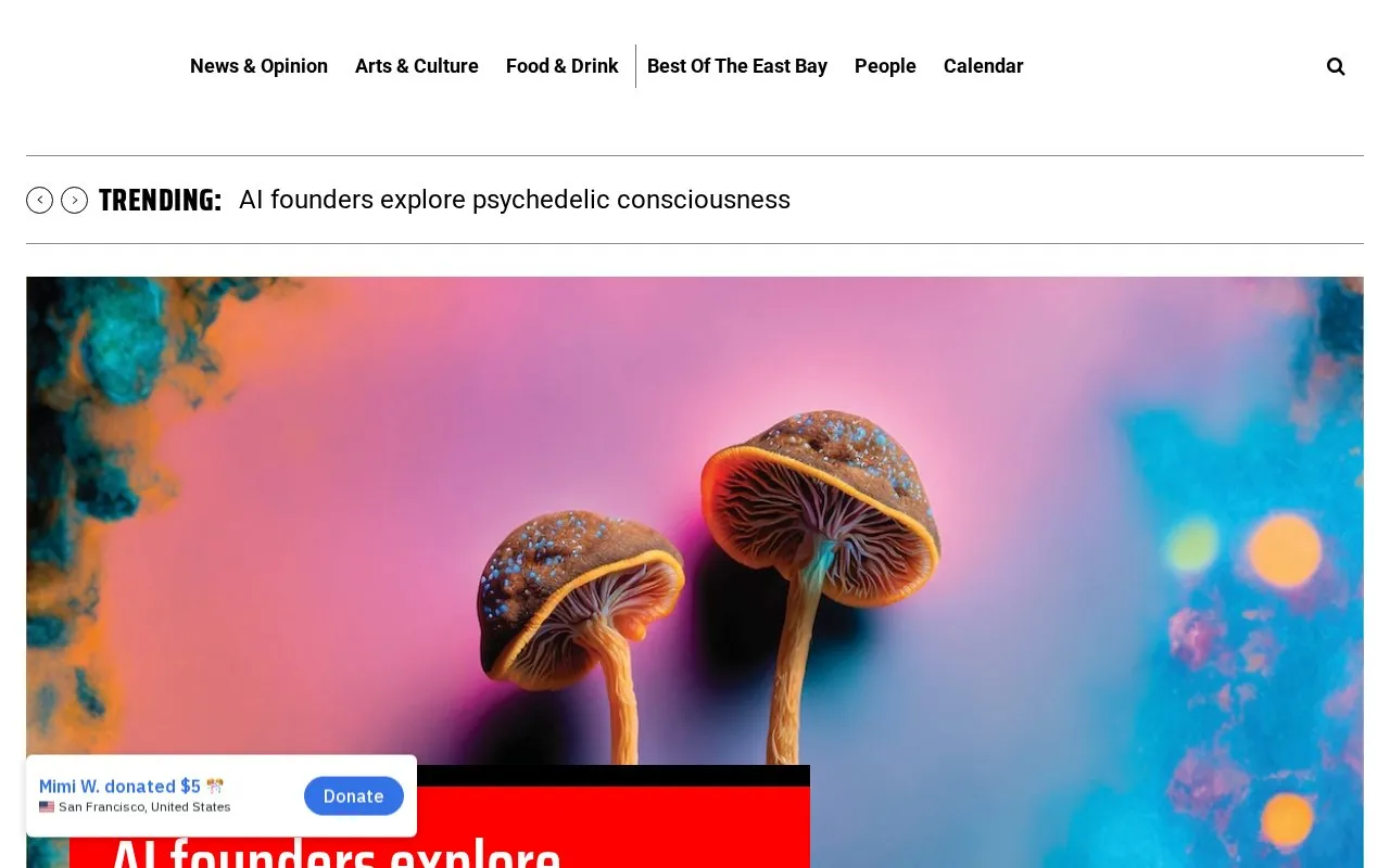 East Bay Express homepage screenshot