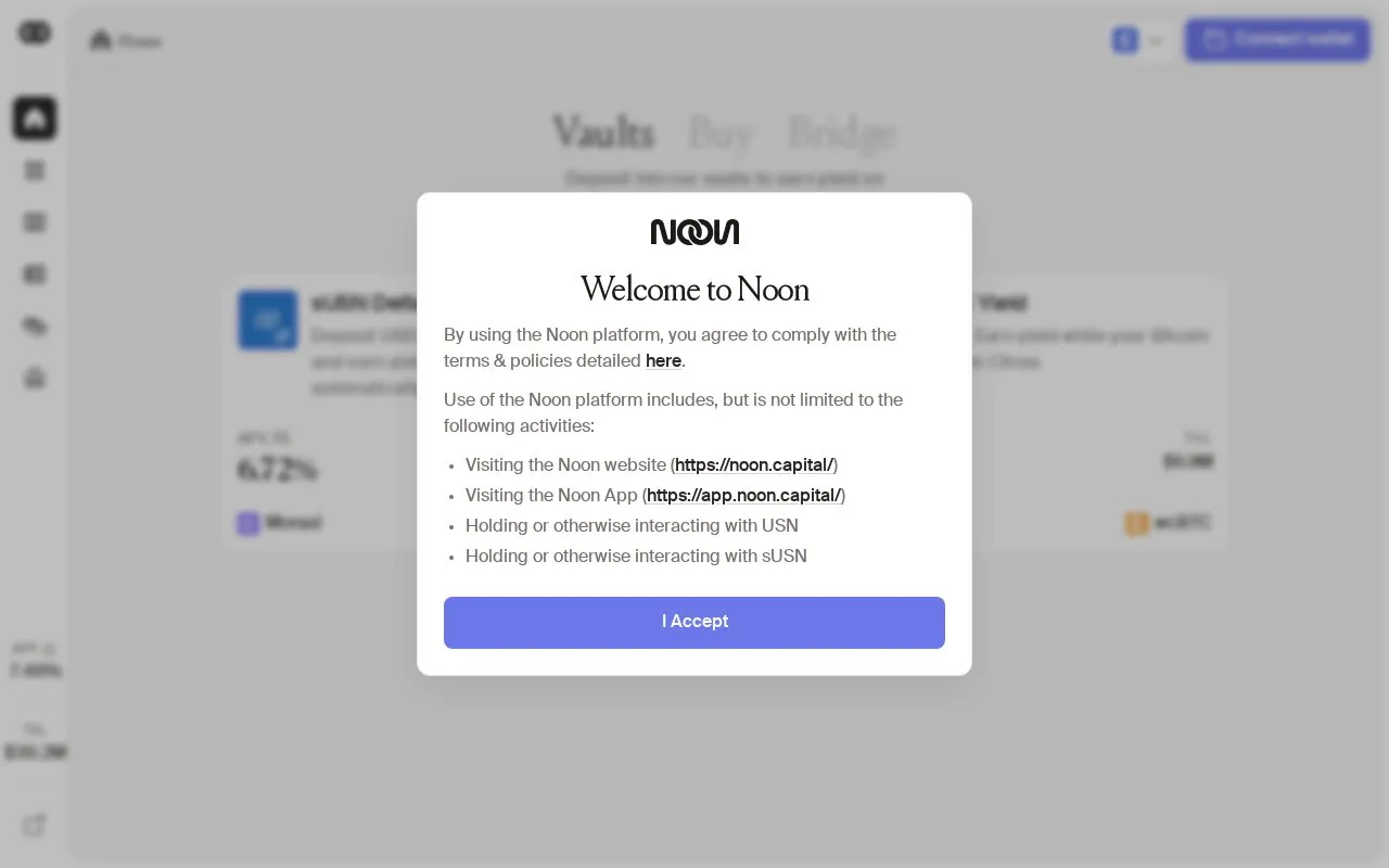 Noon homepage screenshot