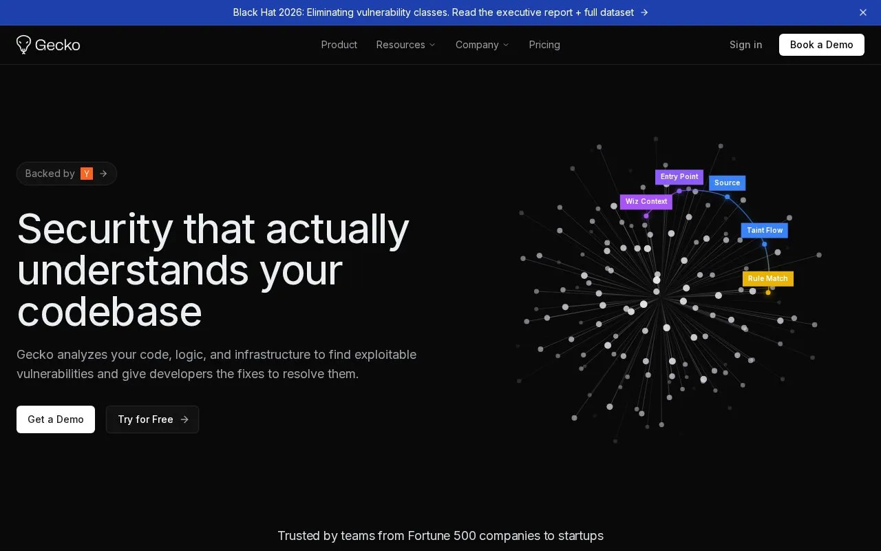 Gecko Security homepage screenshot