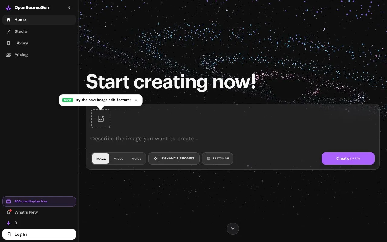 OpenSourceGen homepage screenshot
