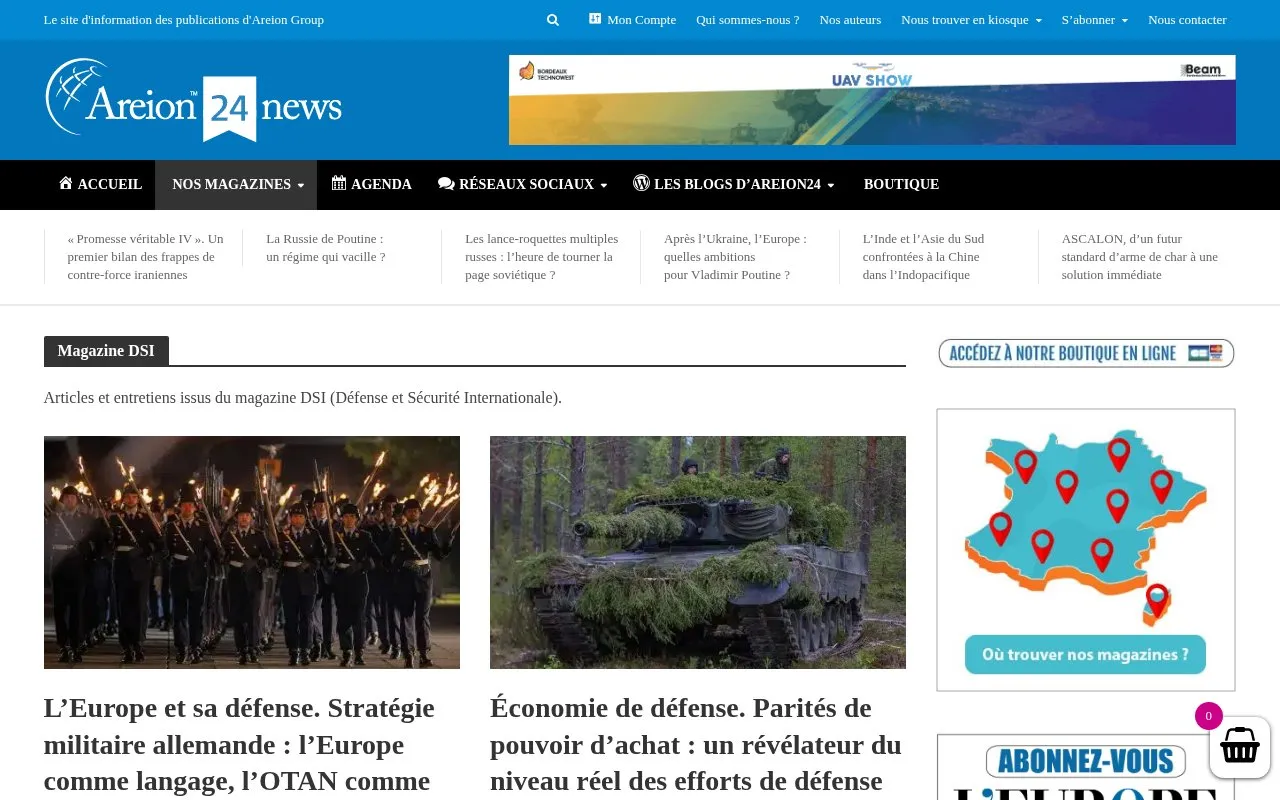 Défense et Sécurité internationale homepage screenshot