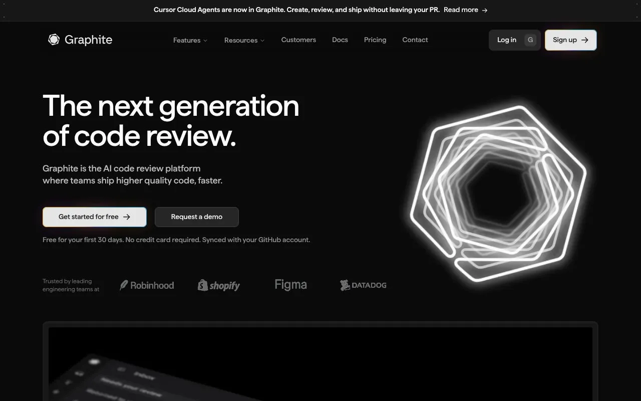 Graphite homepage screenshot