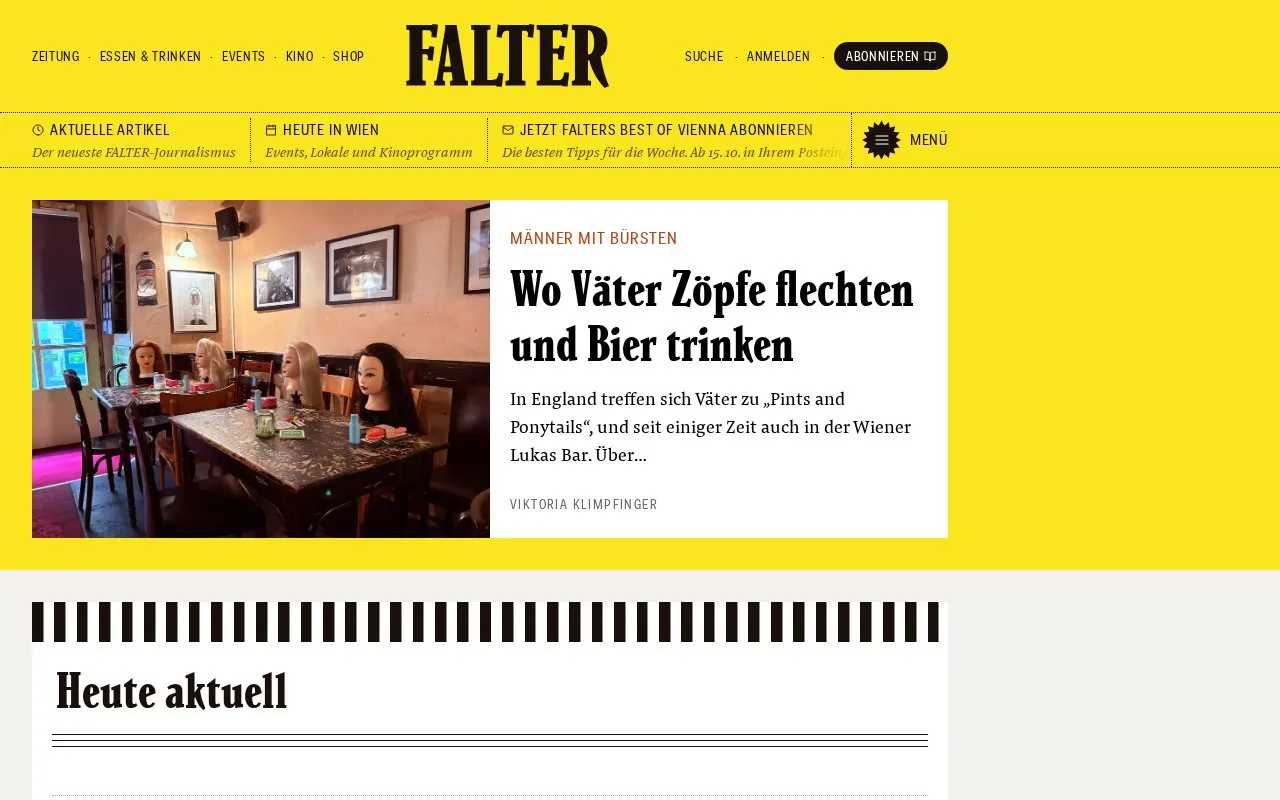 FALTER homepage screenshot