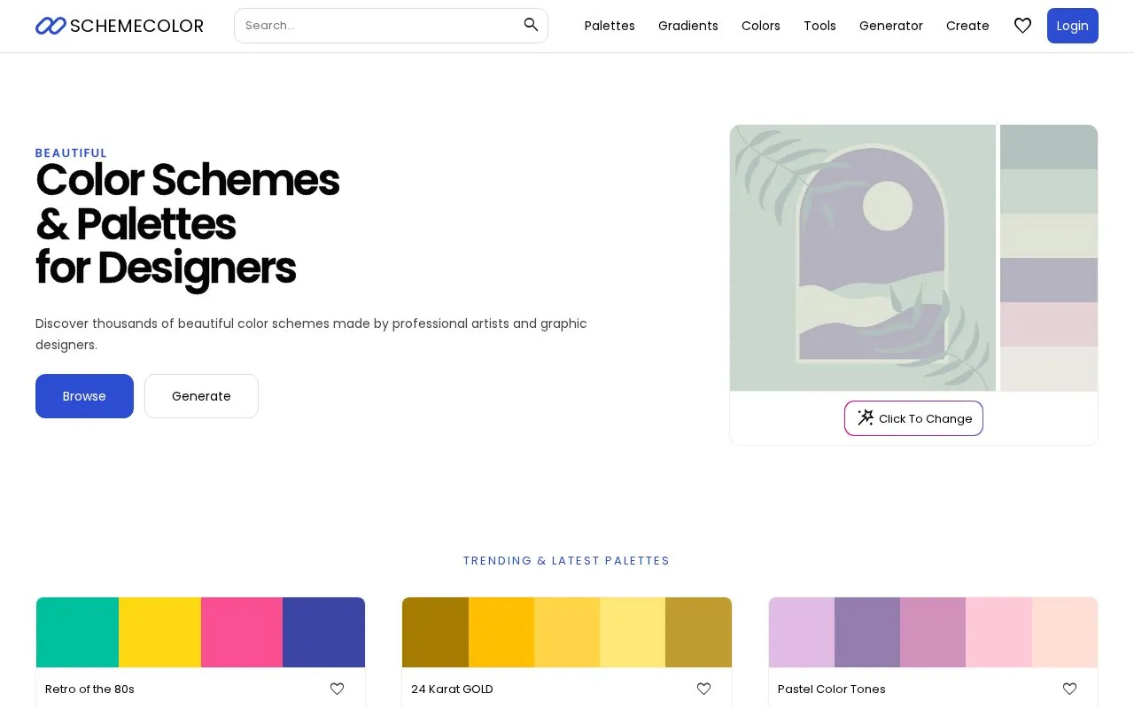 SchemeColor homepage screenshot