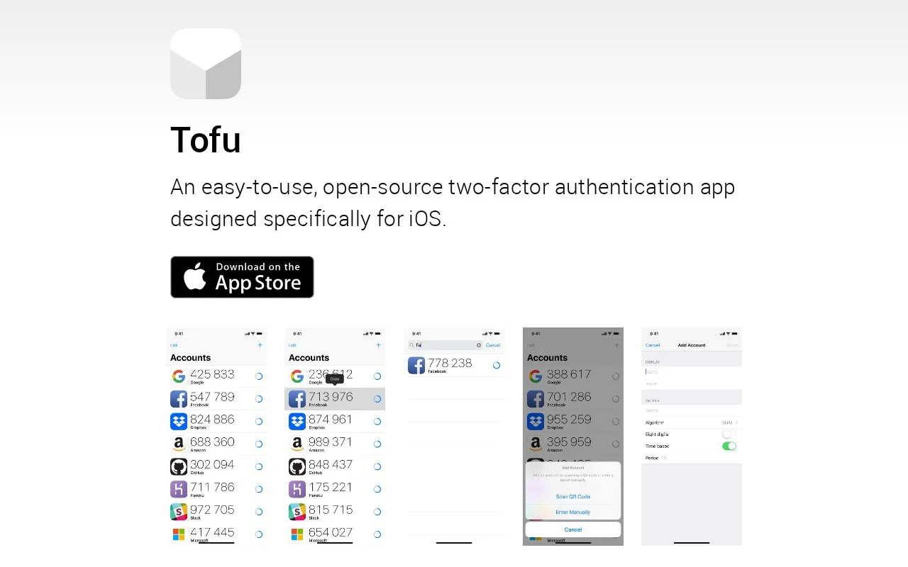 Tofu homepage screenshot