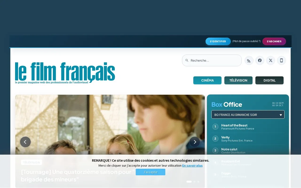 Le Film français homepage screenshot