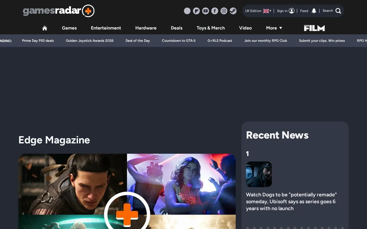 Edge homepage screenshot