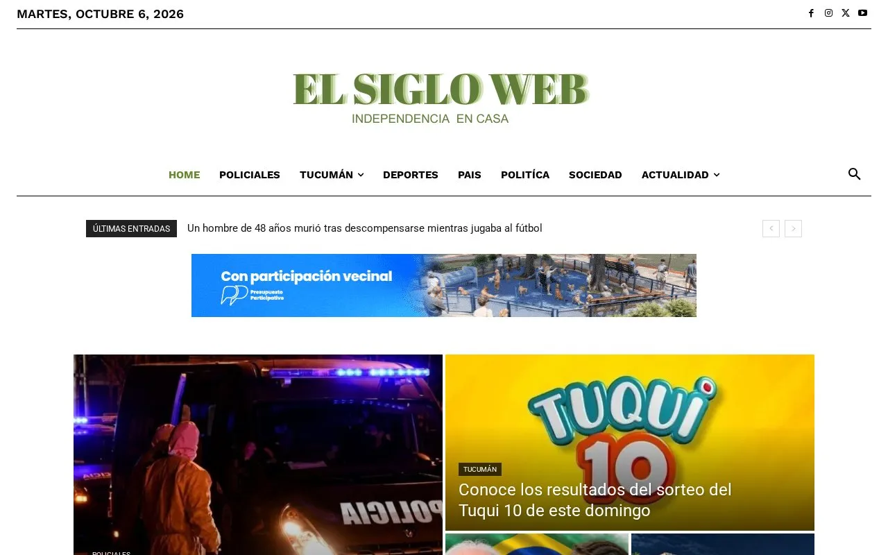 El Siglo homepage screenshot