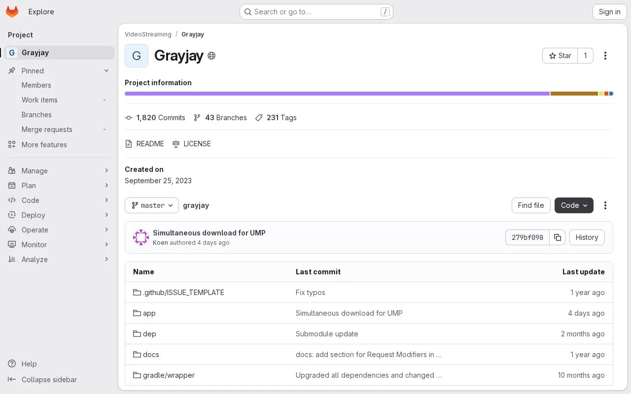 Grayjay homepage screenshot