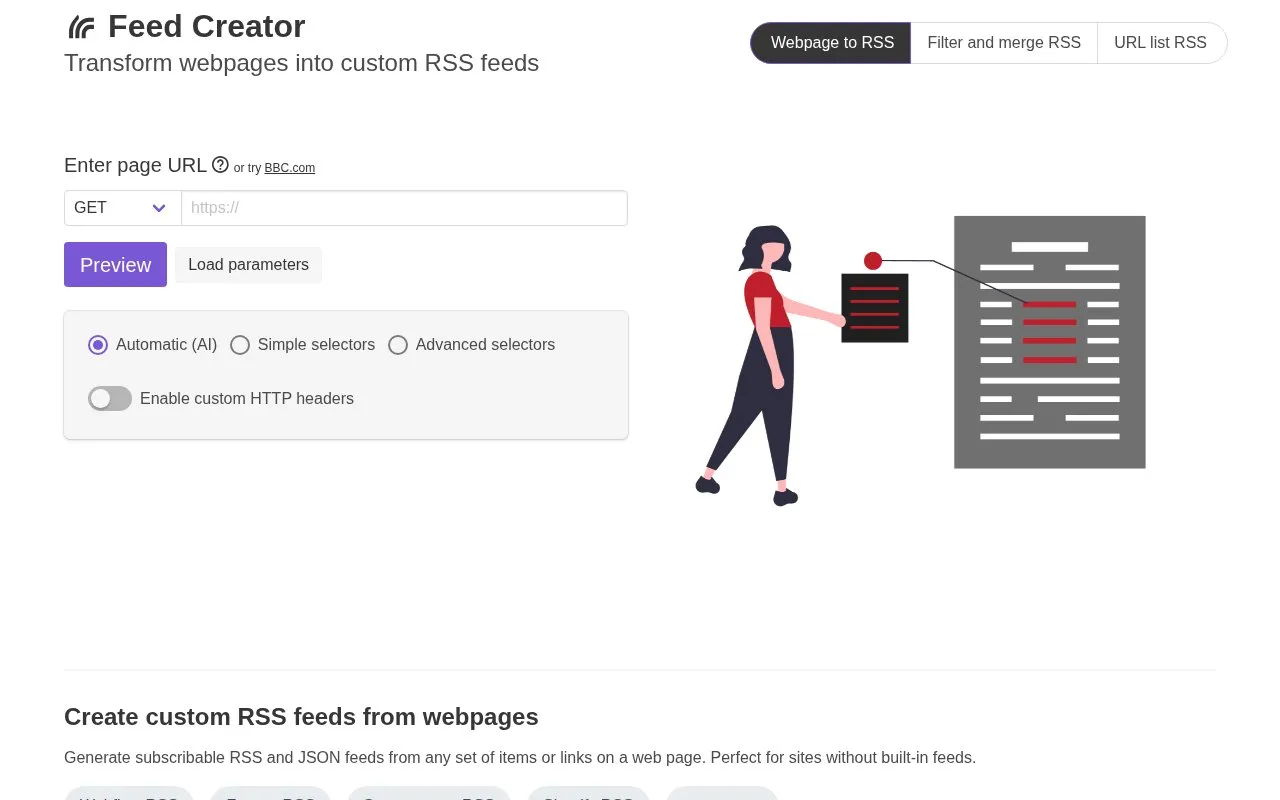 FiveFilters homepage screenshot