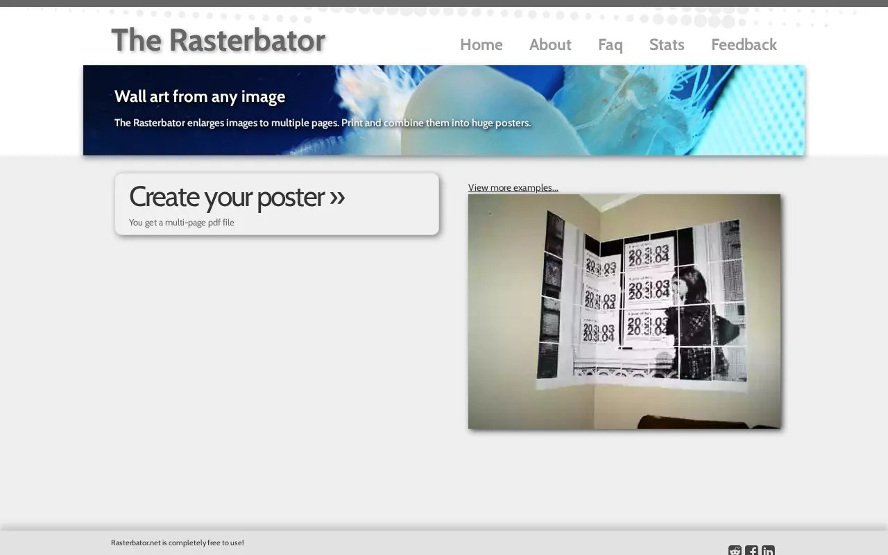 Rasterbator homepage screenshot