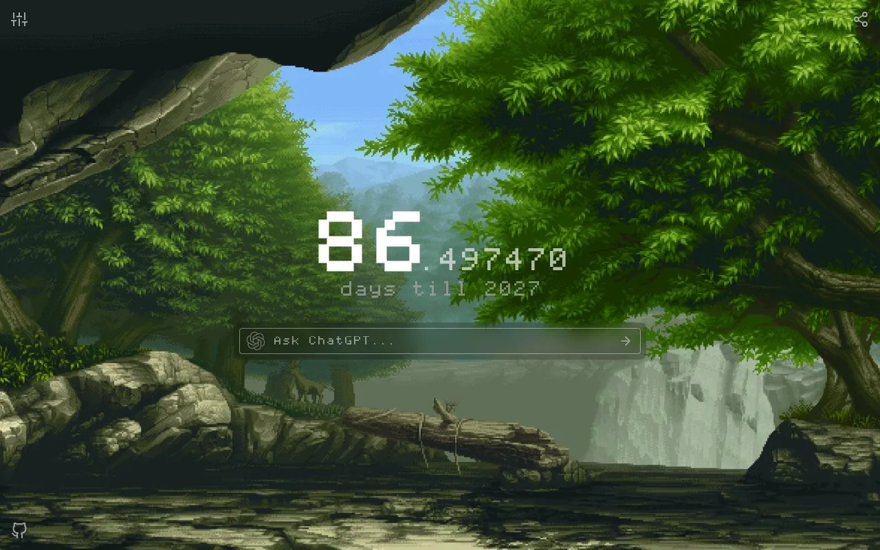 countdowns homepage screenshot