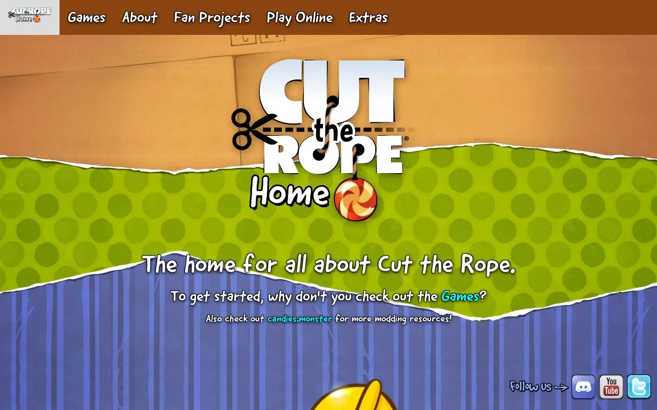 Cut the Rope Home homepage screenshot