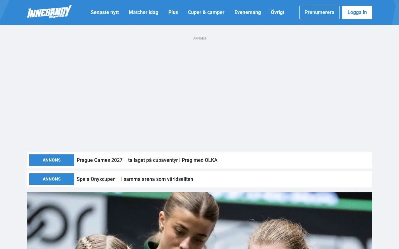 Innebandymagazinet homepage screenshot