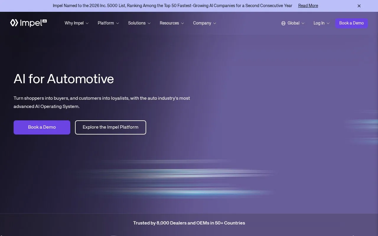 Impel AI homepage screenshot