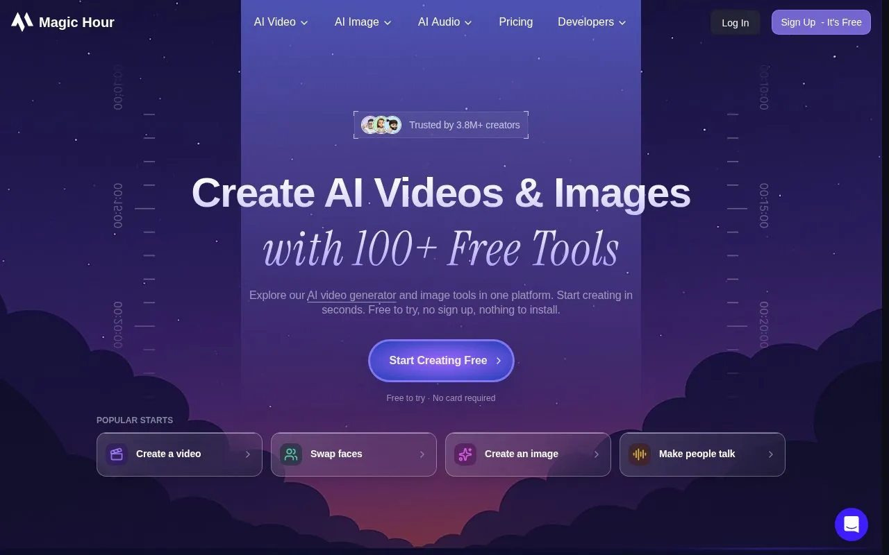 Magic Hour homepage screenshot
