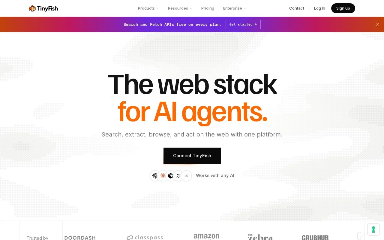TinyFish homepage screenshot