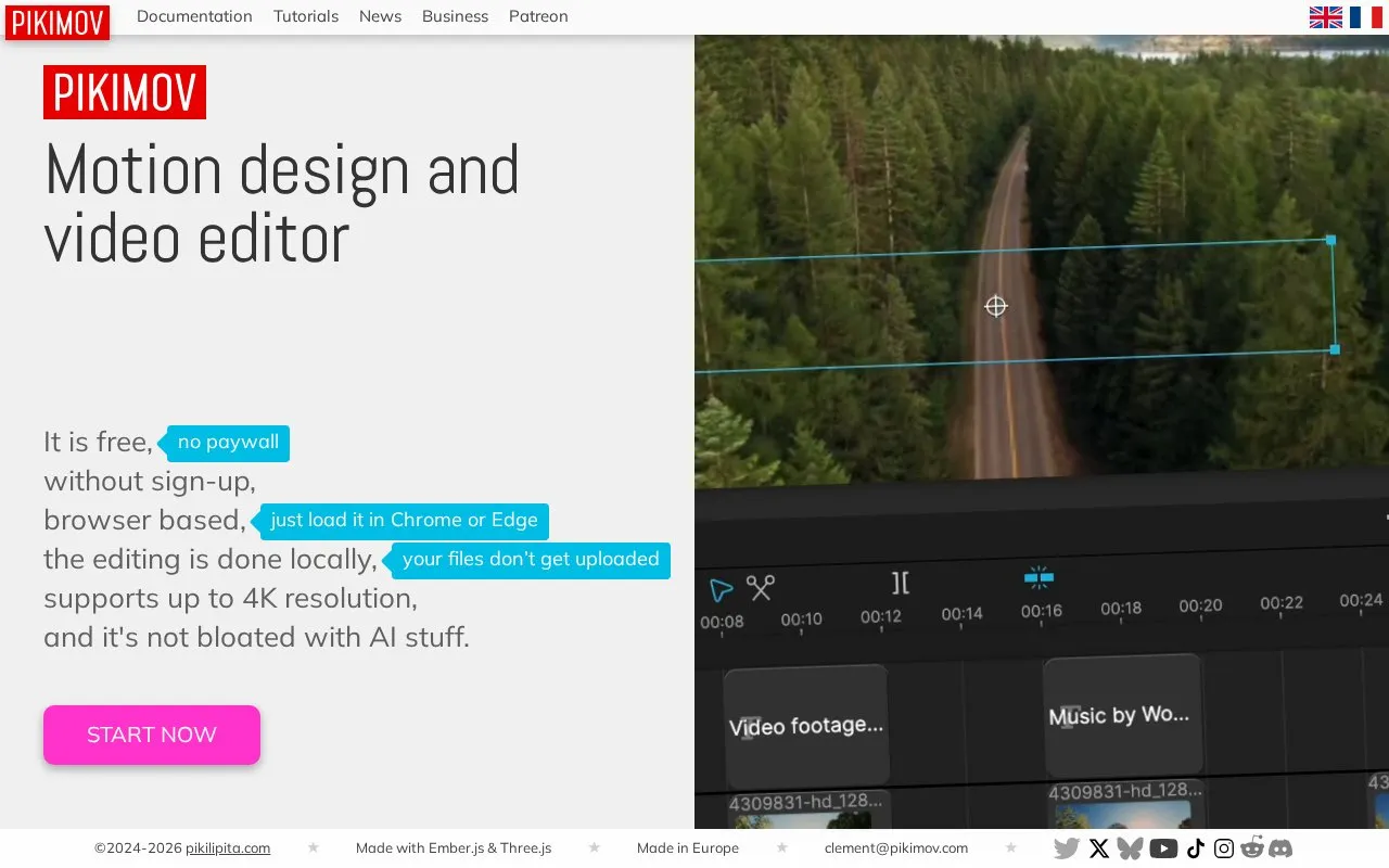Pikimov homepage screenshot