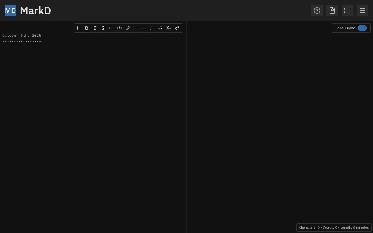 MarkD homepage screenshot