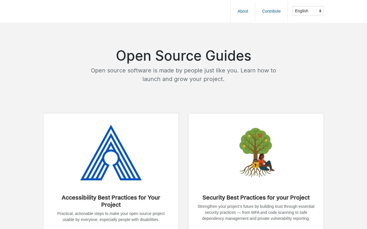 Open Source Guides homepage screenshot