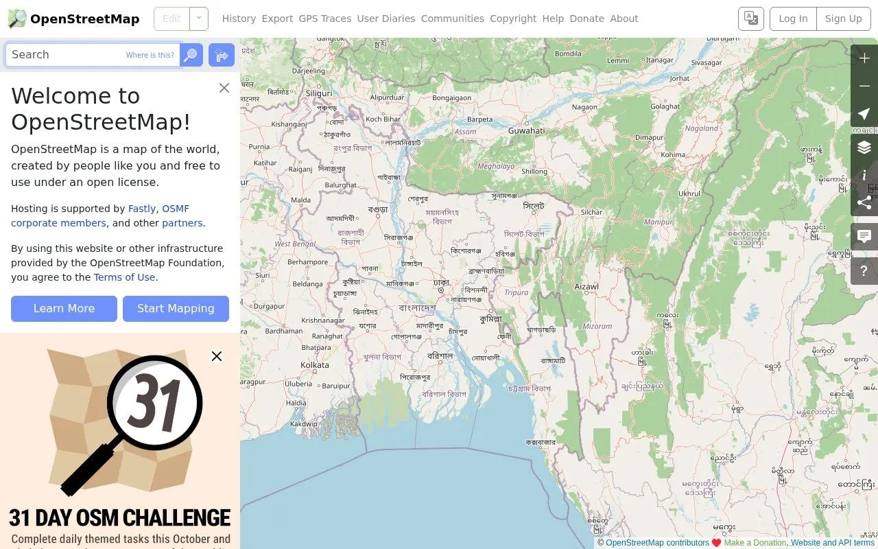 OpenStreetMap homepage screenshot