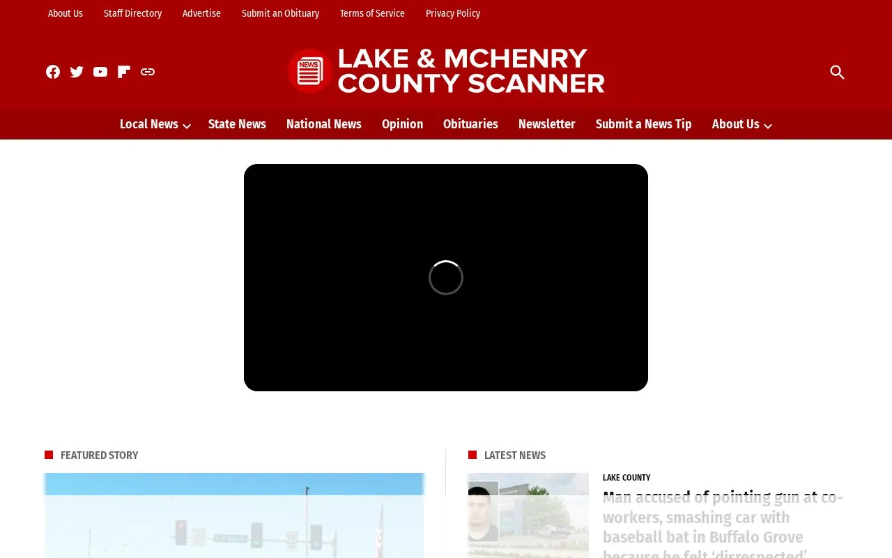 Lake and McHenry County Scanner homepage screenshot