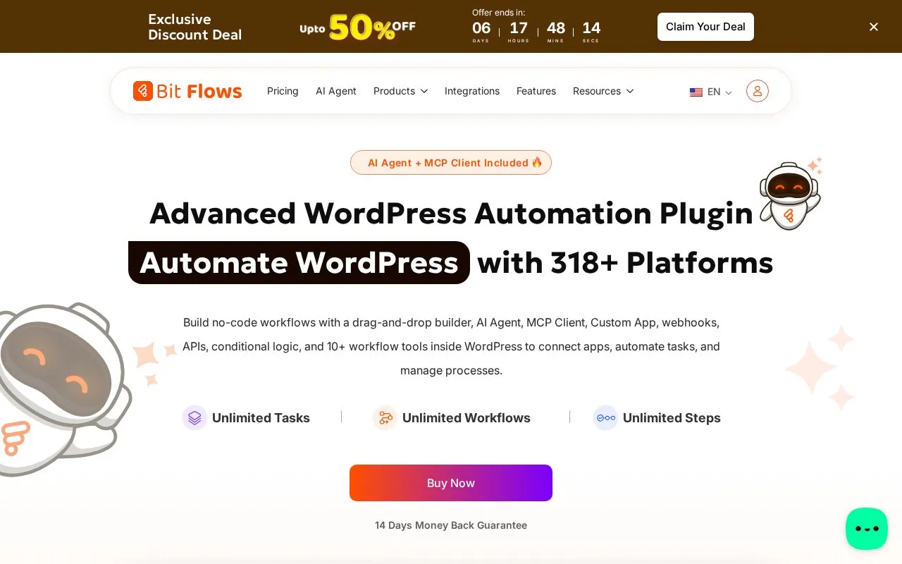 Bit Flows homepage screenshot
