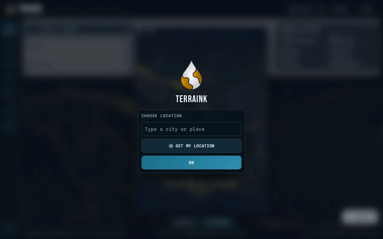 Terraink homepage screenshot