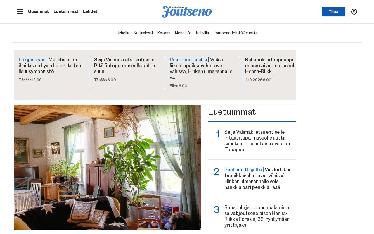 Joutseno homepage screenshot