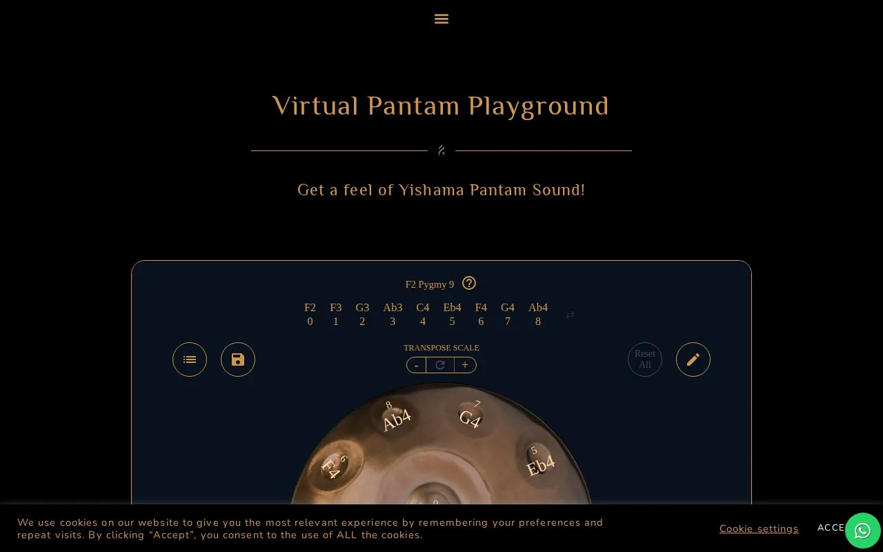 Pantam Playground homepage screenshot