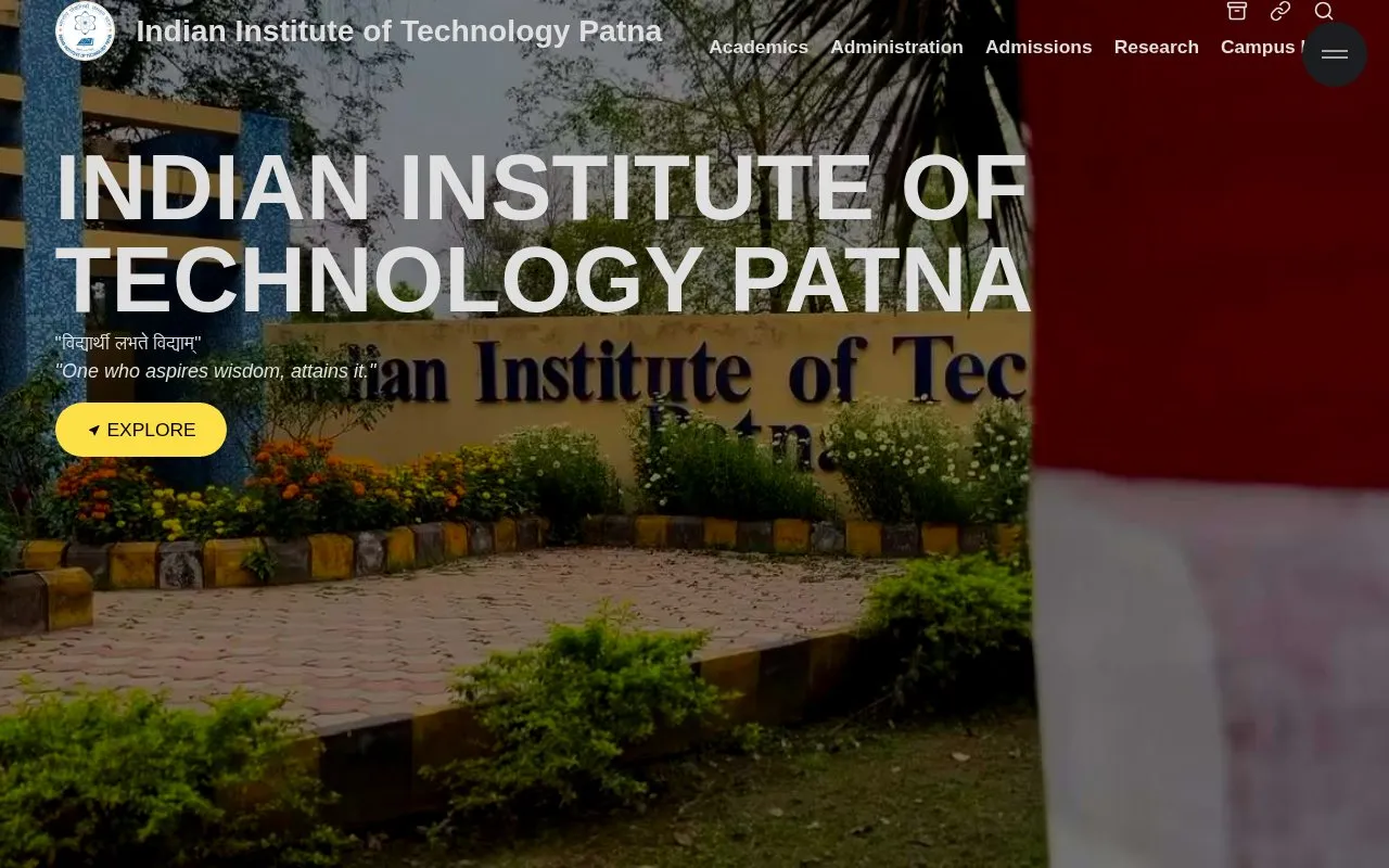 Indian Institute of Technology Patna homepage screenshot
