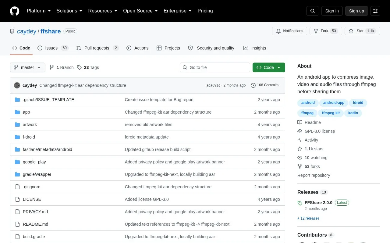 FFShare homepage screenshot