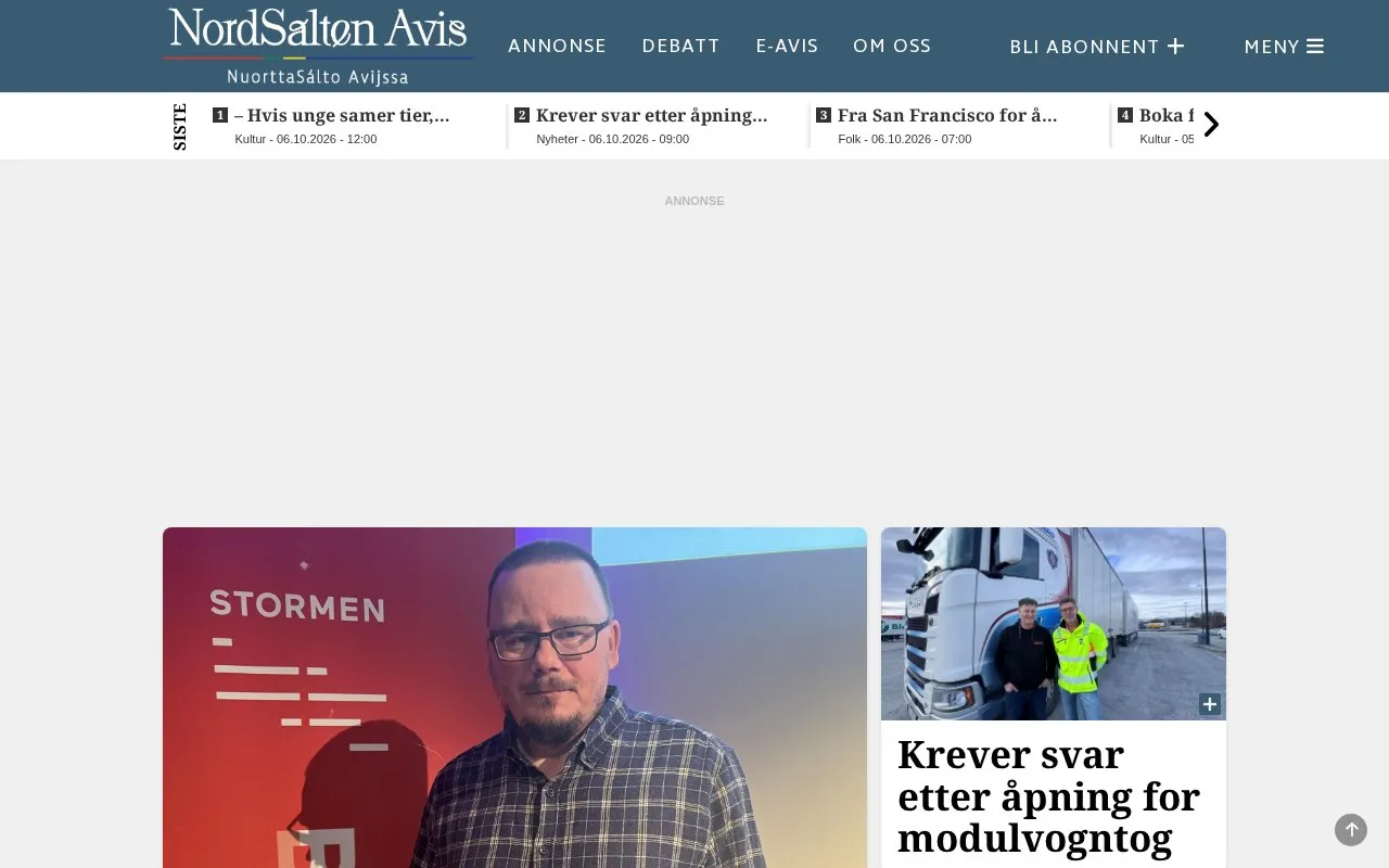 Lokalavisa NordSalten homepage screenshot