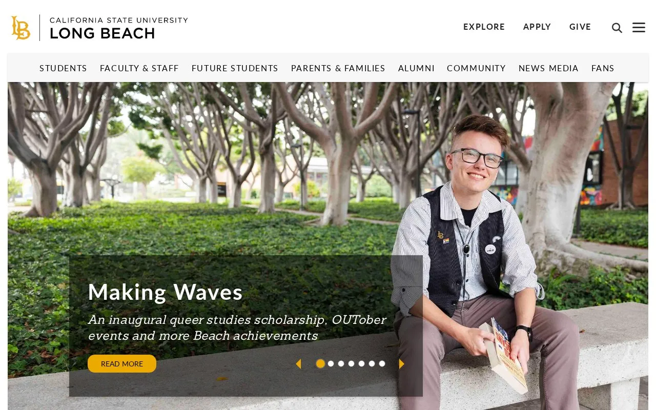California State University Long Beach homepage screenshot