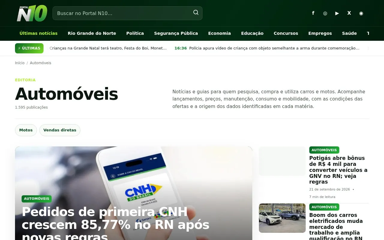 N10 Auto homepage screenshot