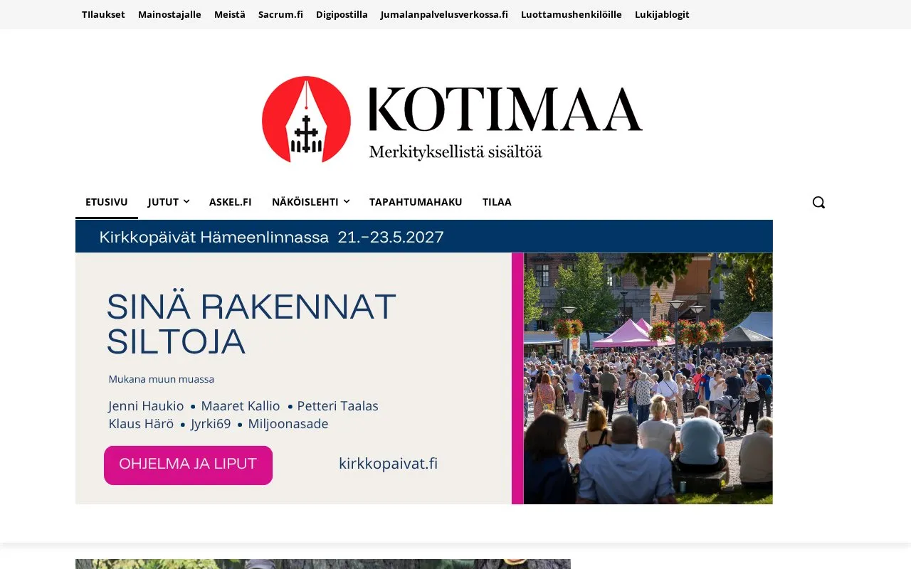 Kotimaa homepage screenshot
