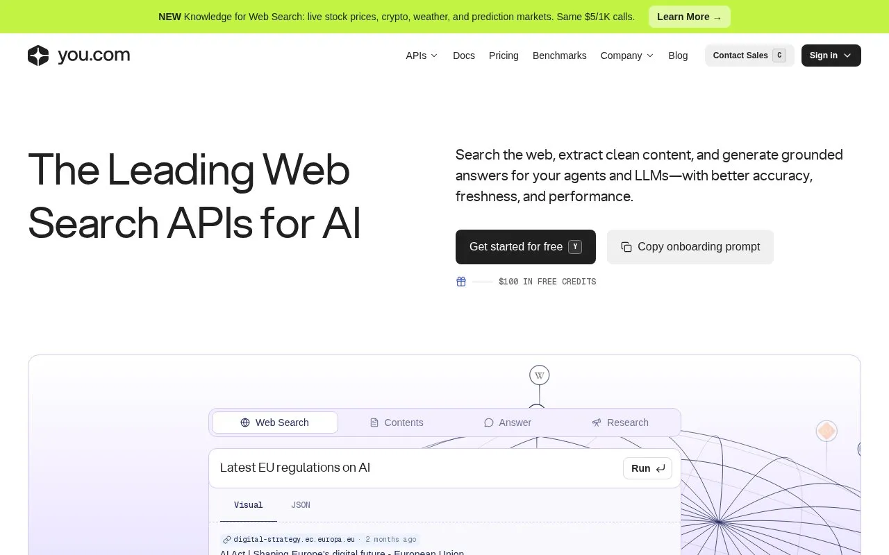 You.com homepage screenshot