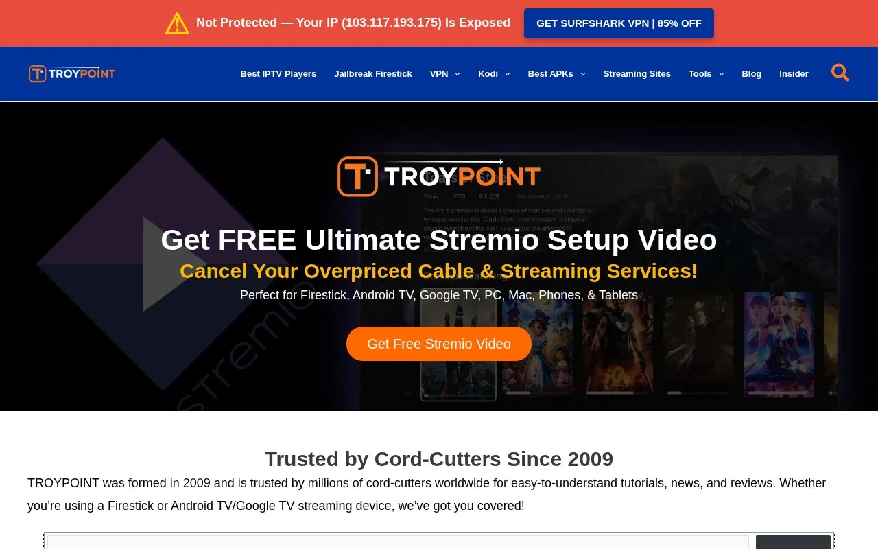 TroyPoint homepage screenshot