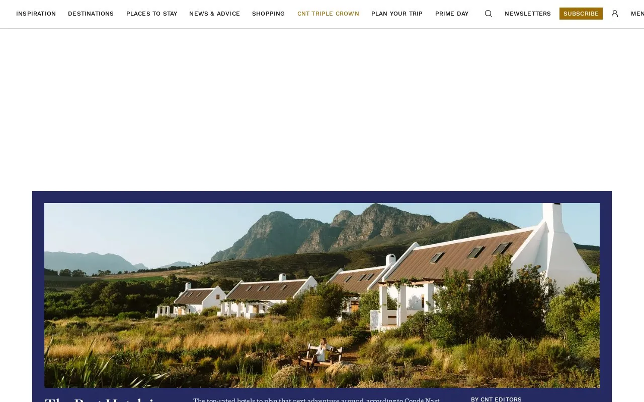 Condé Nast Traveler homepage screenshot