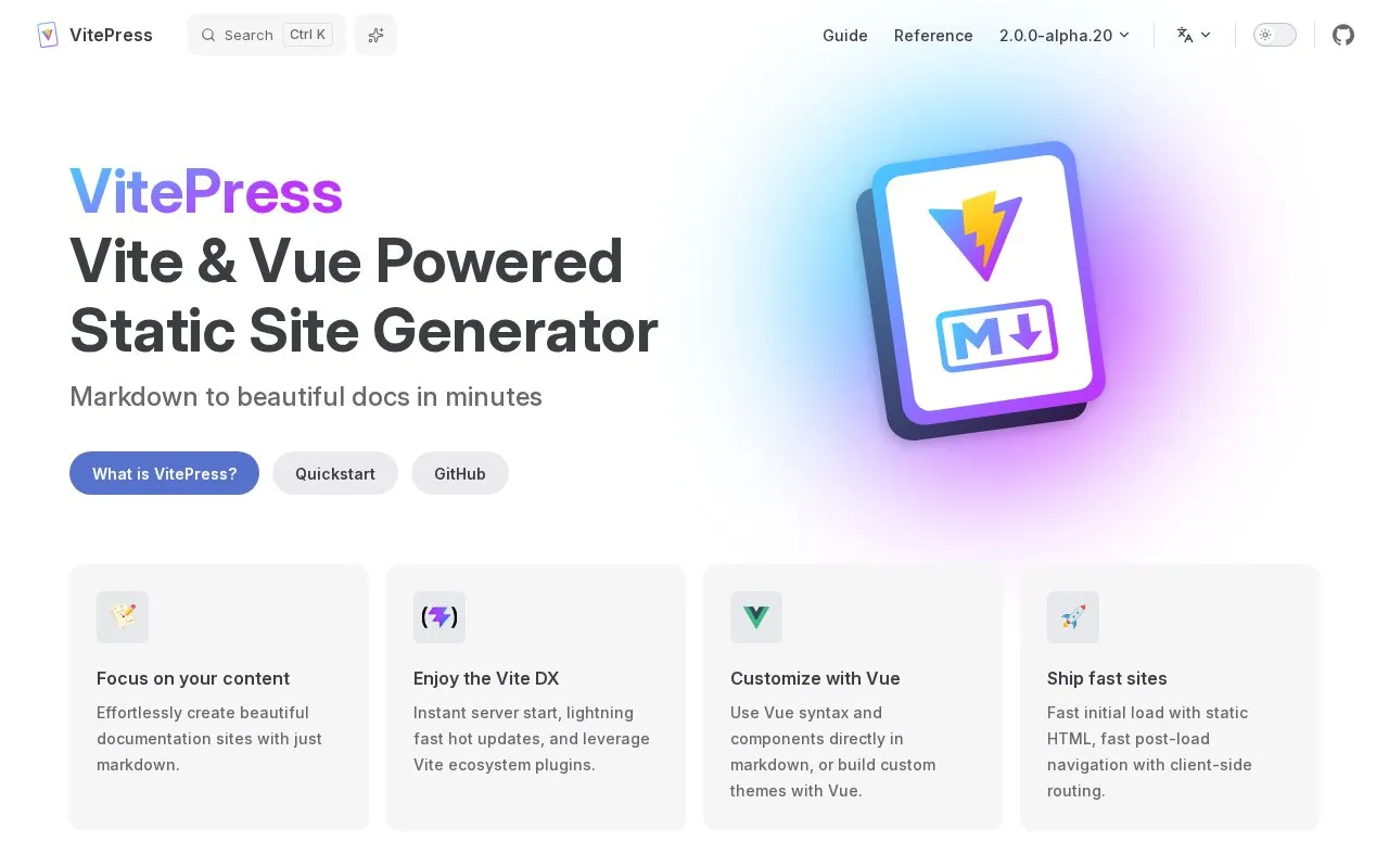 VitePress homepage screenshot