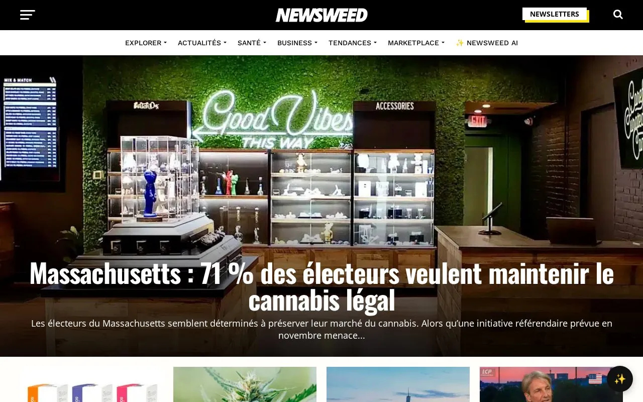 Newsweed homepage screenshot