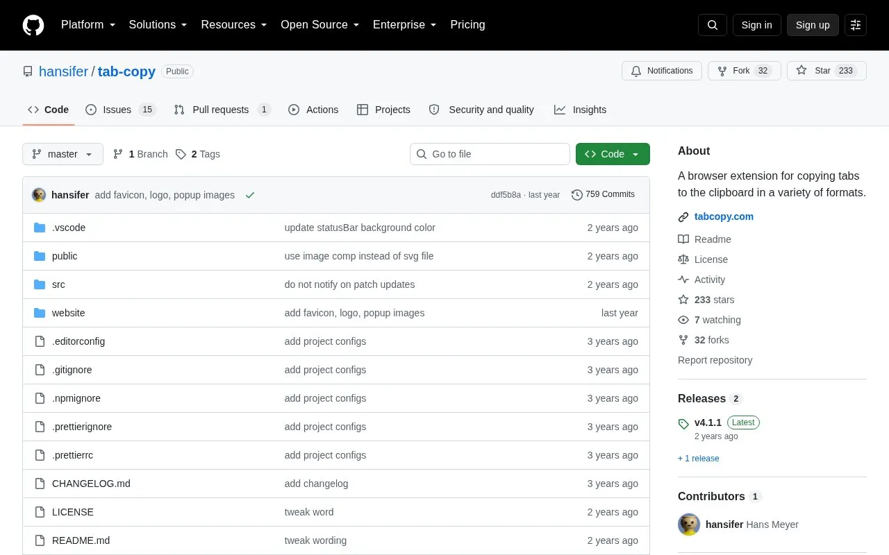 TabCopy homepage screenshot