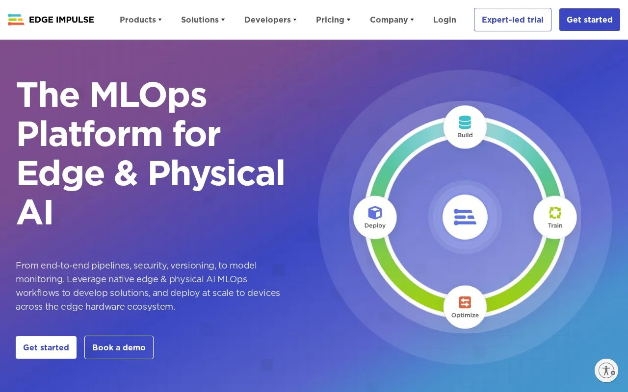 Edge Impulse homepage screenshot