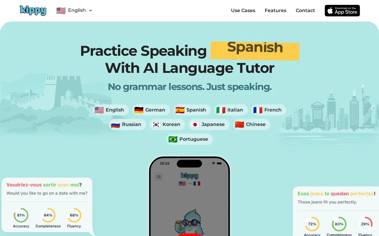 Kippy homepage screenshot