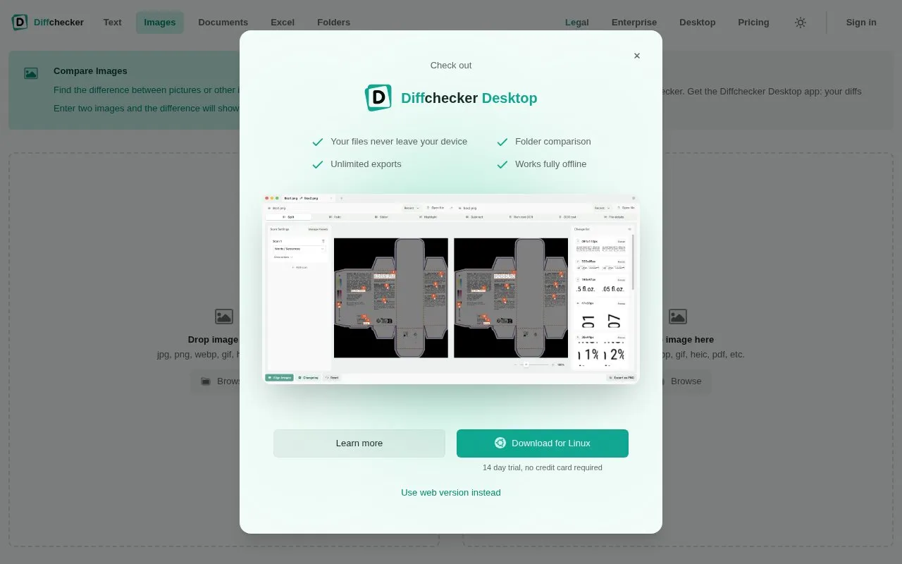 Diff Checker homepage screenshot