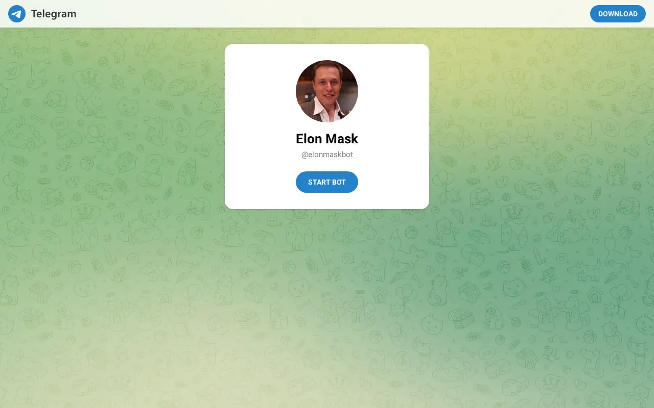@elonmaskbot homepage screenshot