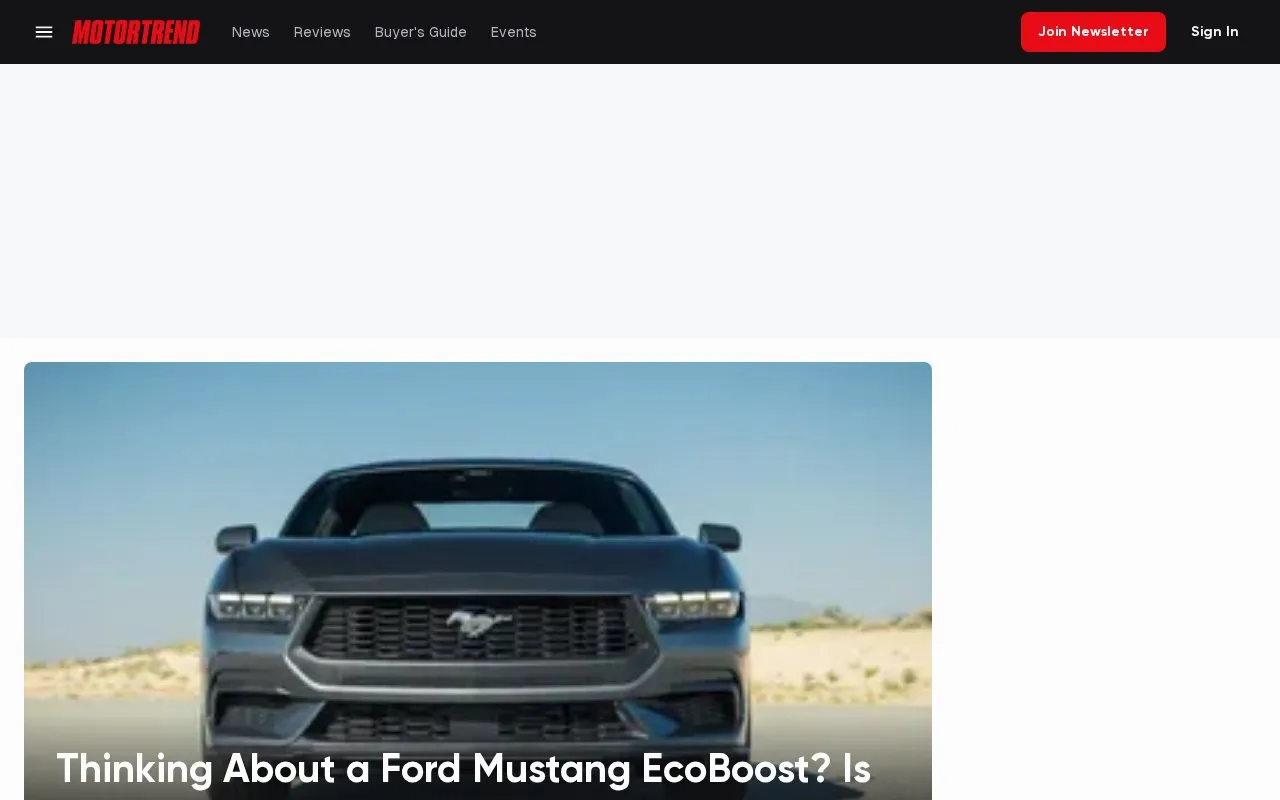 Motor Trend homepage screenshot