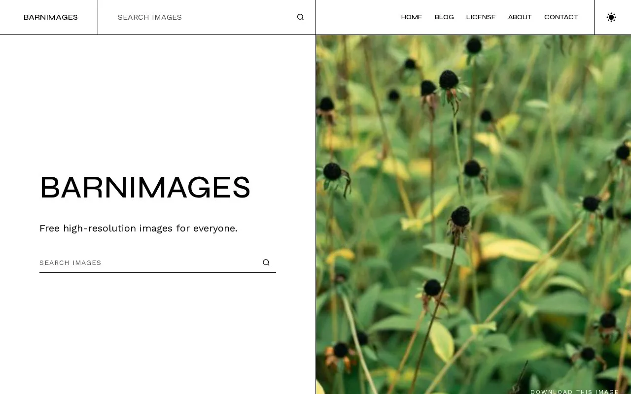 Barnimages homepage screenshot